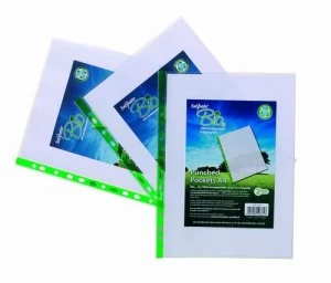 Image of Snopake Bio Punched Pockets A4 Clear PK25
