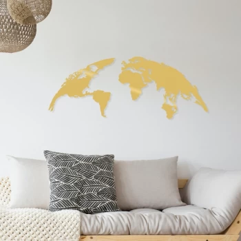 Image of World Map Small - Gold Gold Decorative Metal Wall Accessory