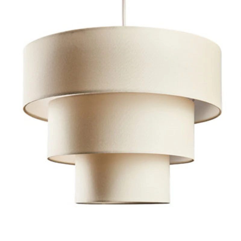 Image of ValueLights Vermont Three Tier Cream Ceiling Pendant Shade with Warm White LED Bulb Cream unisex