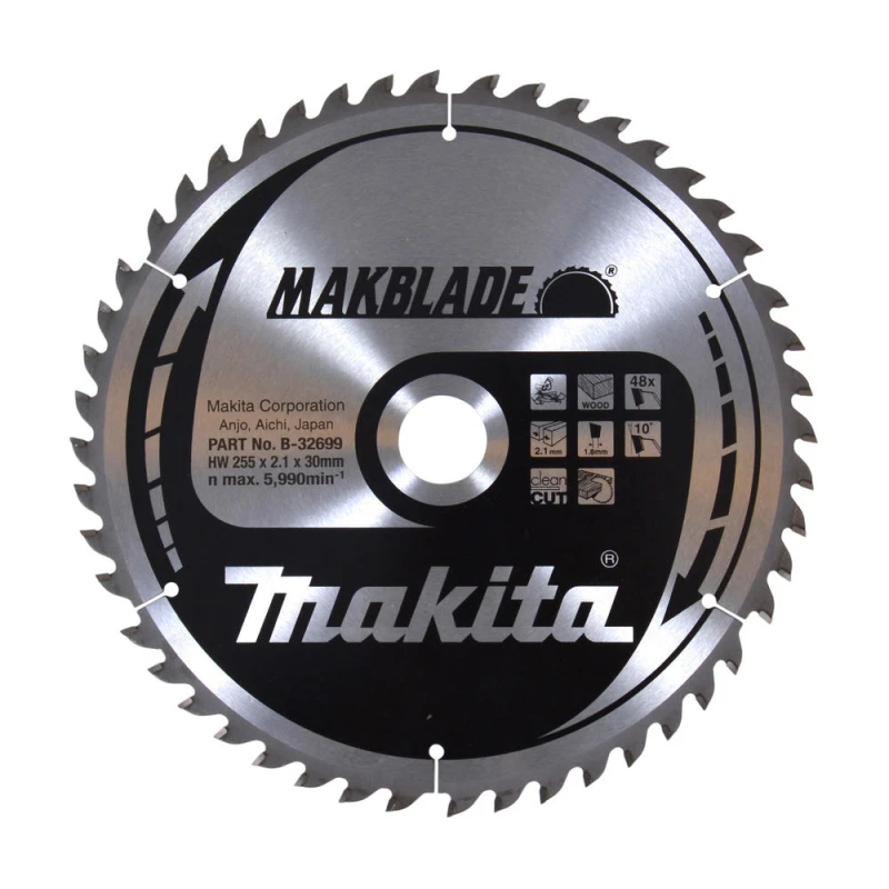 Image of Makita MAKBLADE Circular Saw Blade for Wood Cutting B-32699 Diameter: 255mm