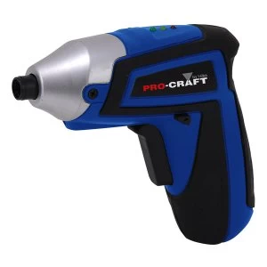 image of Pro-Craft 3.6V Cordless Screwdriver with 8 Accessories