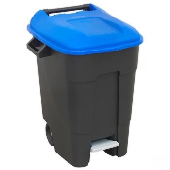 image of Sealey BM100PB Refuse/Wheelie Bin with Foot Pedal 100L - Blue