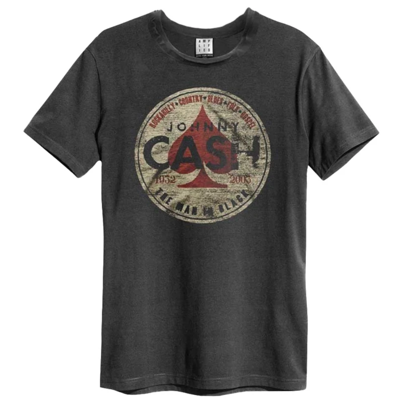 Image of Amplified Amplified Men The Man in Black Johnny Cash T-Shirt in Charcoal Size: X-Small Charcoal XS Male 5063238239395