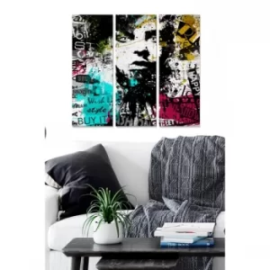 Image of MDF1029762 Multicolor Decorative MDF Painting (3 Pieces)