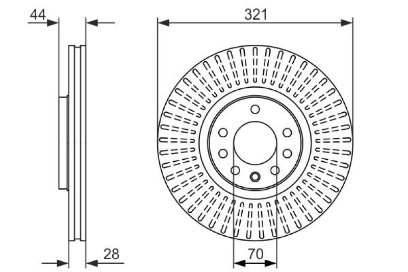 Image of Bosch 0 986 479 571 Brake disc Vented, Coated, Alloyed/High-carbon Brake Disc (82)