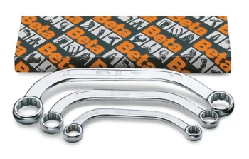 Image of Beta Tools 83 /S3 3pc Bi-Hex Half Moon Ring Spanner / Wrench Set (Box)