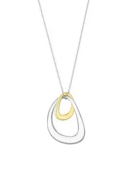 image of Simply Silver Two Tone Plated Sterling Silver 925 Pendant Necklace, Silver, Women