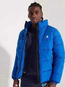 Image of Superdry Non Hooded Sports PU Padded Jacket - Royal Blue, Royal Blue Size M Men