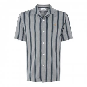 image of Farah Vintage Ricardo Short Sleeve Shirt - True Navy 412