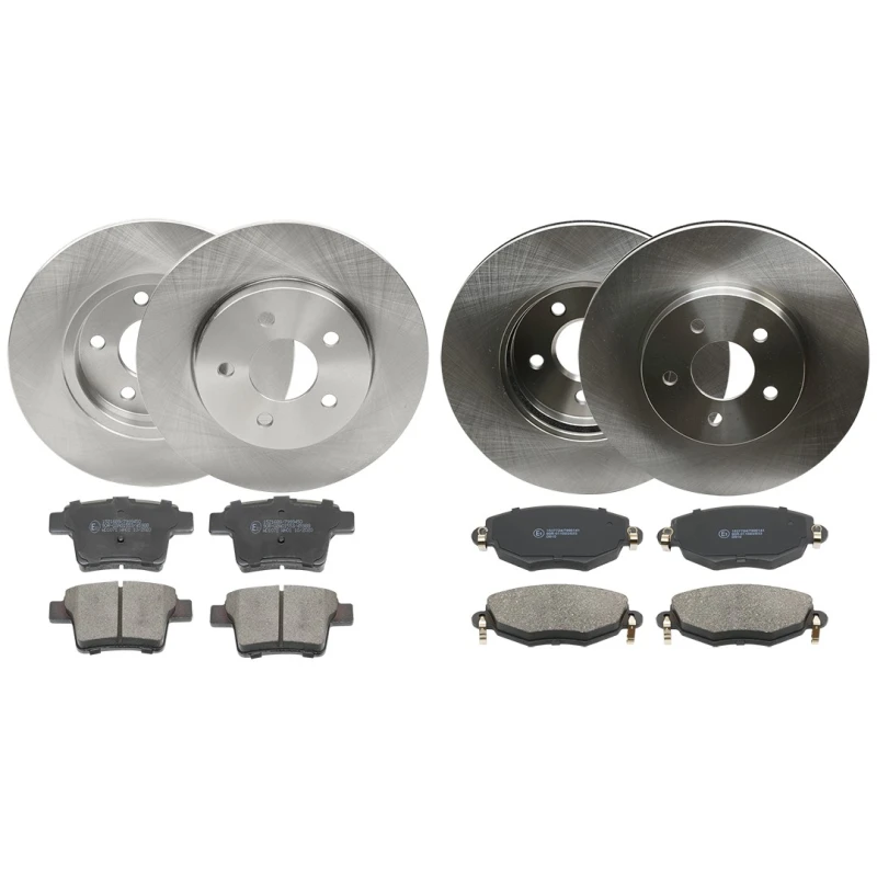 Image of RIDEX 3405B0349 Brake disc and pads set Rear Axle, Brake Disc Type: Solid, excl. wear warning contact Brake Set,disc brakes (3405)