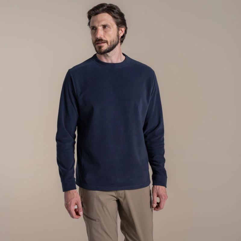 Image of Craghoppers Craghoppers Men Corey Crew Neck Insulating Active Fleece in Dark Navy Size: large Dark Navy L Male 5063260131544