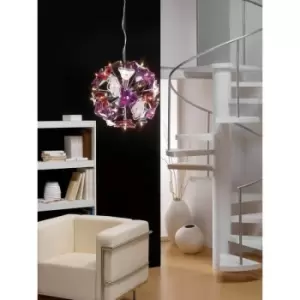 Image of Diyas - Otto 41 pendant light bulb G4 Sphere, polished chrome / frosted glass / multi-color glass