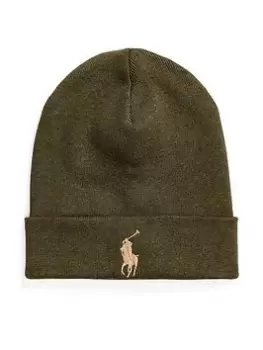 Polo Ralph Lauren Pima Cotton Knitted Beanie Hat, Olive, Men