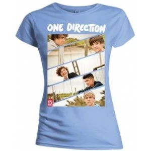 Image of One Direction Band Sliced Kids Fitted Pale Blue TS: Large