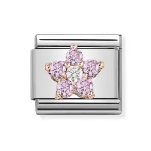 Image of Nomination Classic Rose Gold Pink Flower Charm