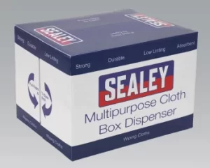 Image of Sealey SCP150 Multipurpose Cloth Box Dispenser White 75gsm 150 Sheets Low Lint