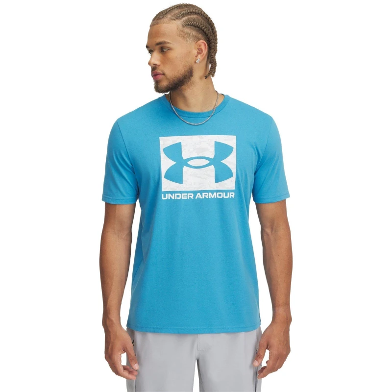 Image of Under Armour ABC Camo Boxed Logo Short Sleeve Blue male L