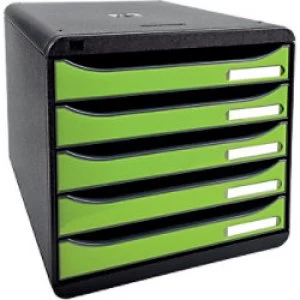 Image of Exacompta Drawer Unit Big-Box Polystyrene Black, Green 27.8 x 34.7 x 27.1 cm