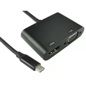 Image of Cables Direct USB C TO HDMI 4K 30Hz + VGA 1080p @ 60Hz USB Type-C...