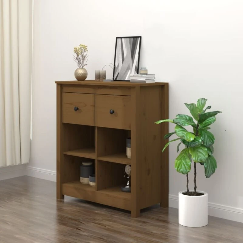 Image of VIDAXL Sideboard Honey Brown 70x35x80cm Solid Wood Pine vidaXL 8720286922583