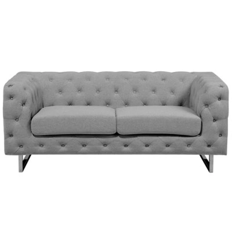 Image of Beliani Sofa 2 Seater Vissland Fabric Light Grey