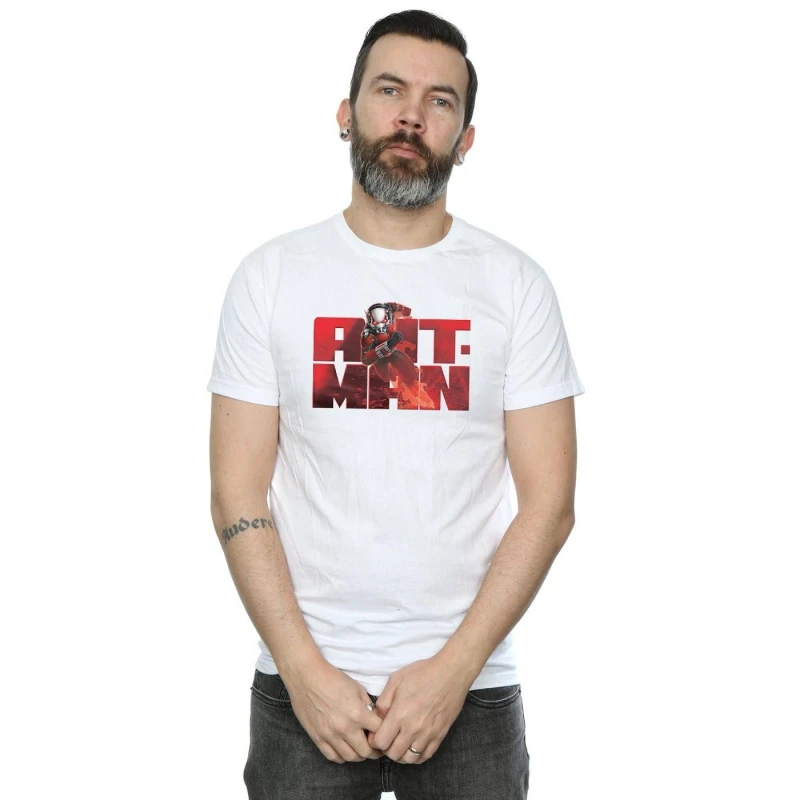 Image of Marvel Marvel Men Ant-Man Running T-Shirt in White Size: Small White S Male 5057245959063