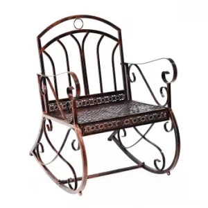 image of Outsunny Iron Rocking Chair-Bronze