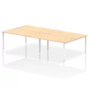 Image of Impulse Bench B2B 4 Person 1600 White Frame Office Bench Desk Maple