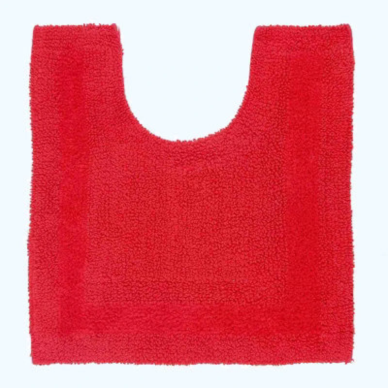 Image of Homescapes Luxury Reversible Cotton Pedestal Mat - Red