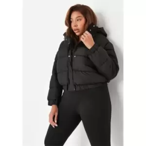 Missguided Plus Hooded Puffer Jacket - Black