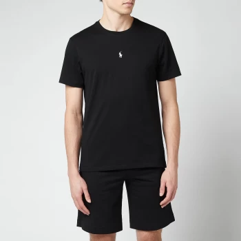 Image of Polo Ralph Lauren Mens Jersey Centre Polo Player Crewneck T-Shirt - Polo Black - L