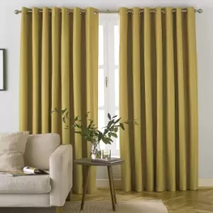 Image of Furn Moon Eyelet Curtains (66in x 72in) (Ochre Yellow)