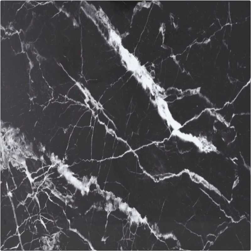 Image of VIDAXL Table Top Black 50x50cm 6mm Tempered Glass with Marble Design Vidaxl 8720286056028