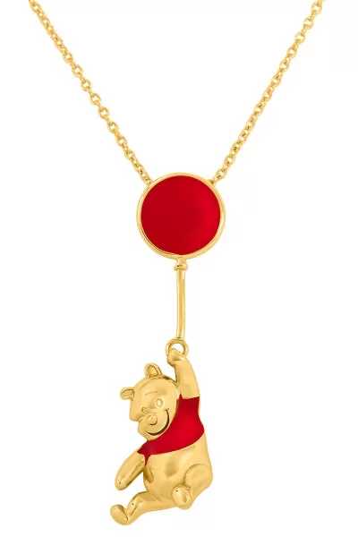 image of Winnie the Pooh Balloon Winnie Necklace gold coloured