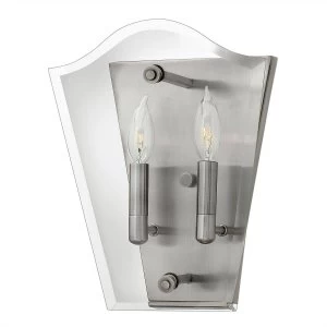 Image of 2 Light Indoor Candle Wall Light Polished Antique Nickel, E14