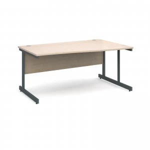 image of Contract 25 Right Hand Wave Desk 1600mm - Graphite Cantilever Frame m