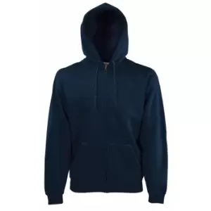Image of Fruit Of The Loom Mens Zip Through Hooded Sweatshirt / Hoodie (2XL) (Deep Navy)