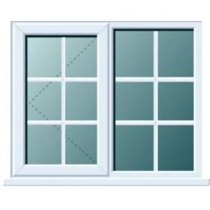 Image of White PVCu LH Side hung with fixed lite LH Window H970mm W1190mm