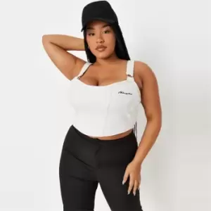 Image of Missguided Loop Corset Top - White