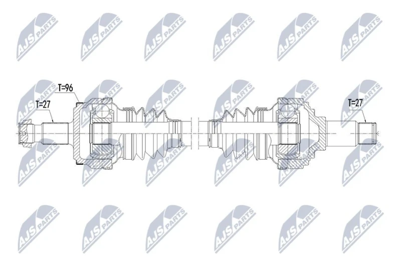 Image of NTY NPW-ME-211 Drive shaft Automatic Transmission, Rear Axle Right Drive Shaft (13)