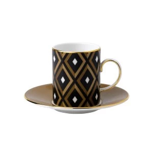Image of Wedgwood Arris Espresso Cup Saucer GeoHoney
