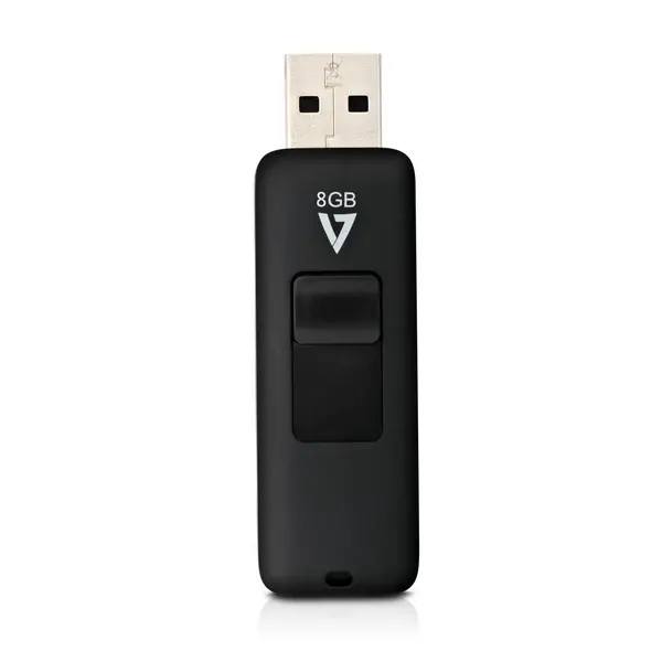 Image of V7 8GB USB 2.0 Flash Stick Pen Memory Drive - Black