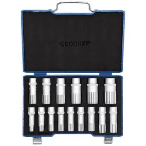 image of Gedore Bit set Metric 1/2 (12.5 mm) 15 Piece 2190214