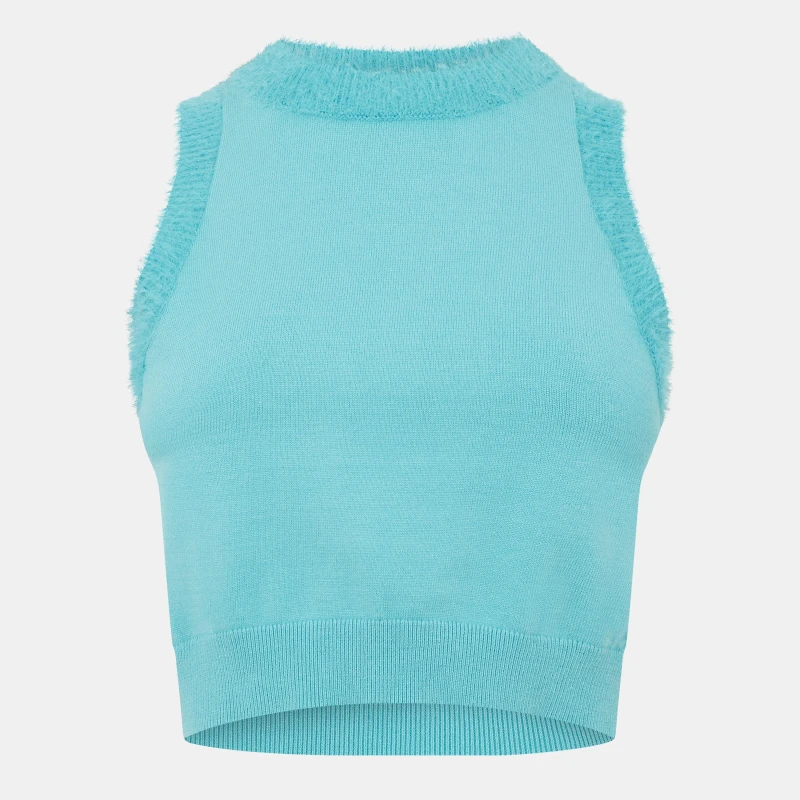 Image of Jack Wills Fluffy Trim Tank - Blue Blue 6