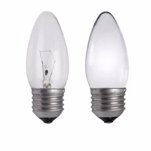 Image of Status 60W Edison Screw Candle Bulb - Clear - 10 Pack