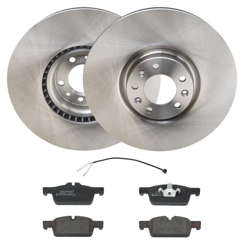 Image of RIDEX 3405B2517 Brake disc and pads set Front Axle, Brake Disc Type: Vented, incl. wear warning contact Brake Set,disc brakes (3405)