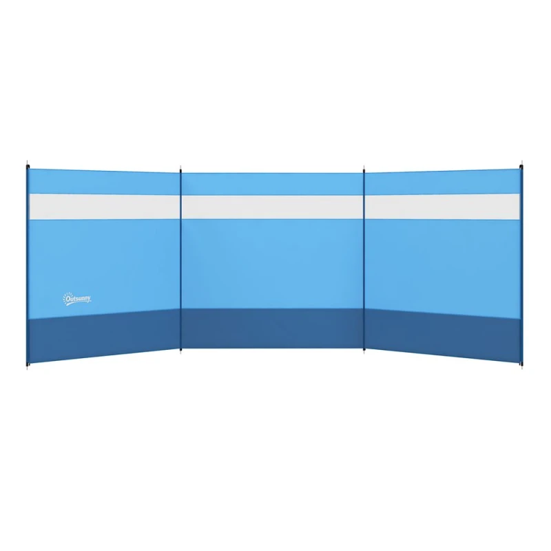 Image of Outsunny Camping Windbreaks with Clear Windows and Carry Bag Blue