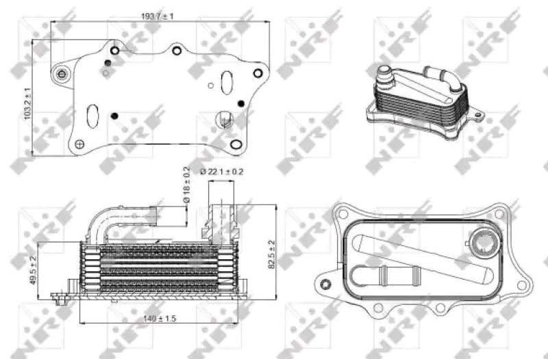 Image of NRF 31270 Oil Cooler Aluminium Oil Cooler,engine oil (469)