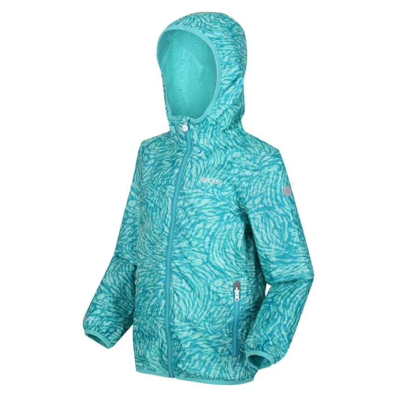 Image of Regatta Printed Lever Waterproof Jacket - Blue Blue 5 - 6