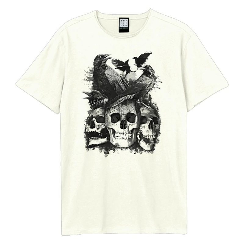 Image of Amplified Amplified Men Crows And Darkness T-Shirt in White Size: X-Small White XS Male 5063574717373
